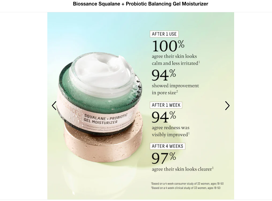 Biossance Squalane + Probiotic Gel Moisturizer