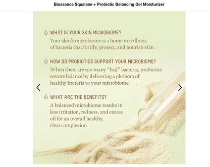 Biossance Squalane + Probiotic Gel Moisturizer