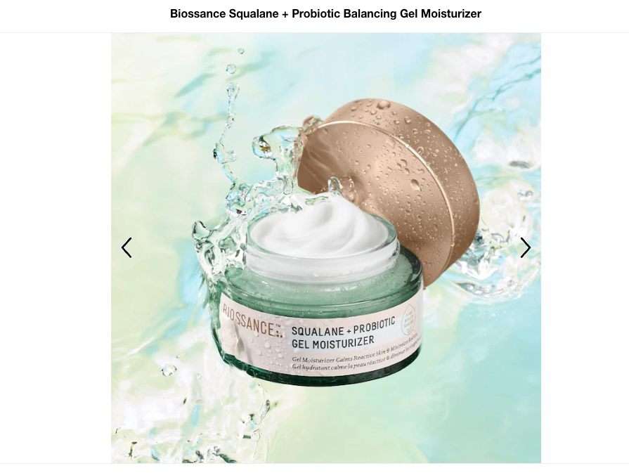 Biossance Squalane + Probiotic Gel Moisturizer